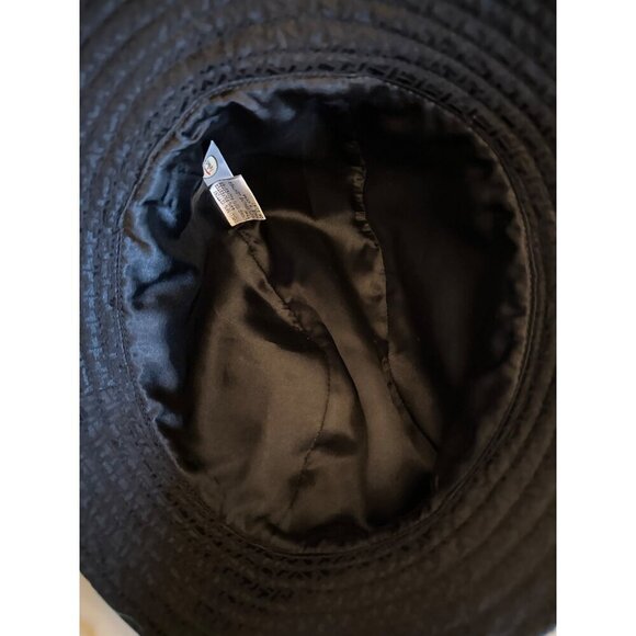 Vintage Betmar Black Bucket Hat With Leather Trim & Polyester Lining - Picture 3 of 5